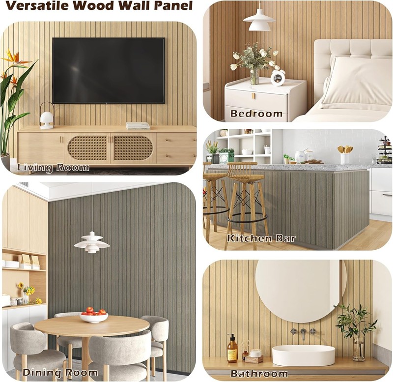 Honey Wood 3D Wall Panels Self Adhesive 23.6"X 196.8" PVC Stick on Wood Panels gallery