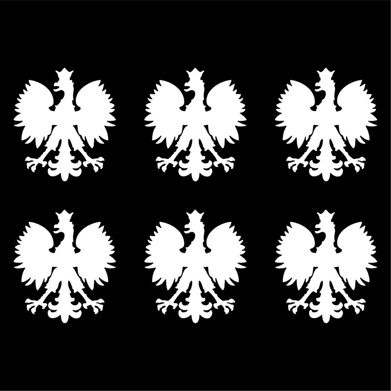 Small Polish Eagle set of 6 Vinyl Decals Phone Polska Eagle Stickers Sheet
