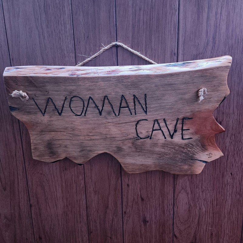 Woman Cave Custom Wood Sign Home Kitchen Decor Hand Made Oak Wood Hanging Signs