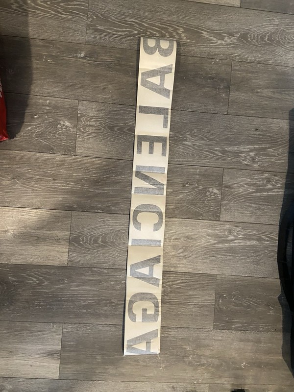 Balenciaga White Sticker Strip with black Logo