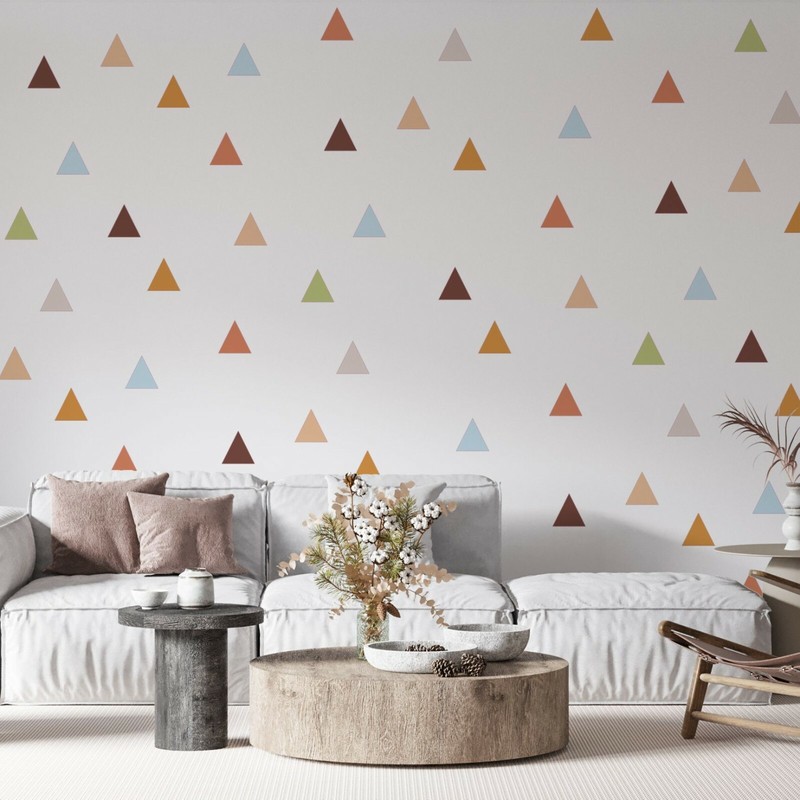 Removable Vinyl Home Bedroom Triangles Decor Multicolor Design Wall Decal Sheet gallery
