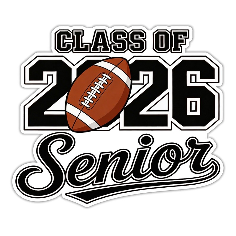 Class of 2026 Football Stickers Senior Graduation Decoration Sports Vinyl Foot