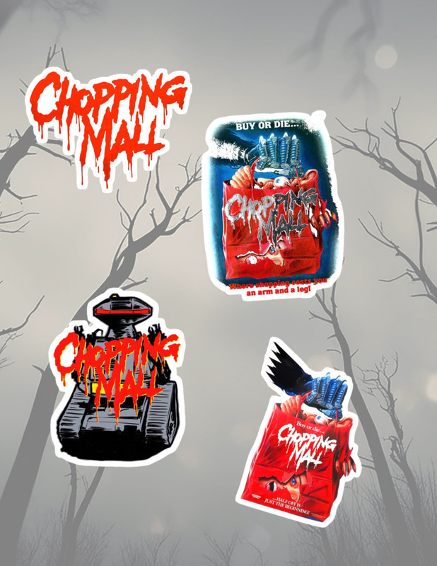 Chopping Mall 80’s Horror Movie 4pk Sticker Pack