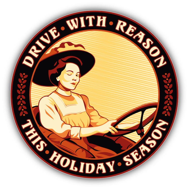 Drive With Reason Girl Driver Auto Car Bumper Sticker Decal