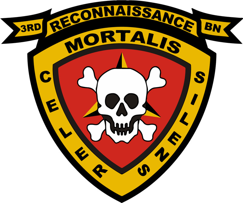 US Marine Corps Badge Sticker 3rd Recon Battalion Mortalis