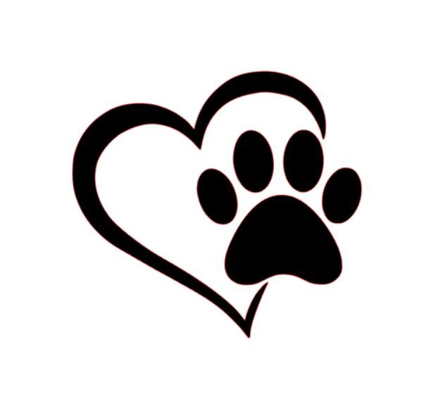 Heart Paw Print Sticker PICK SIZE COLOR Vinyl Decal Dog Puppy Love Car Window gallery
