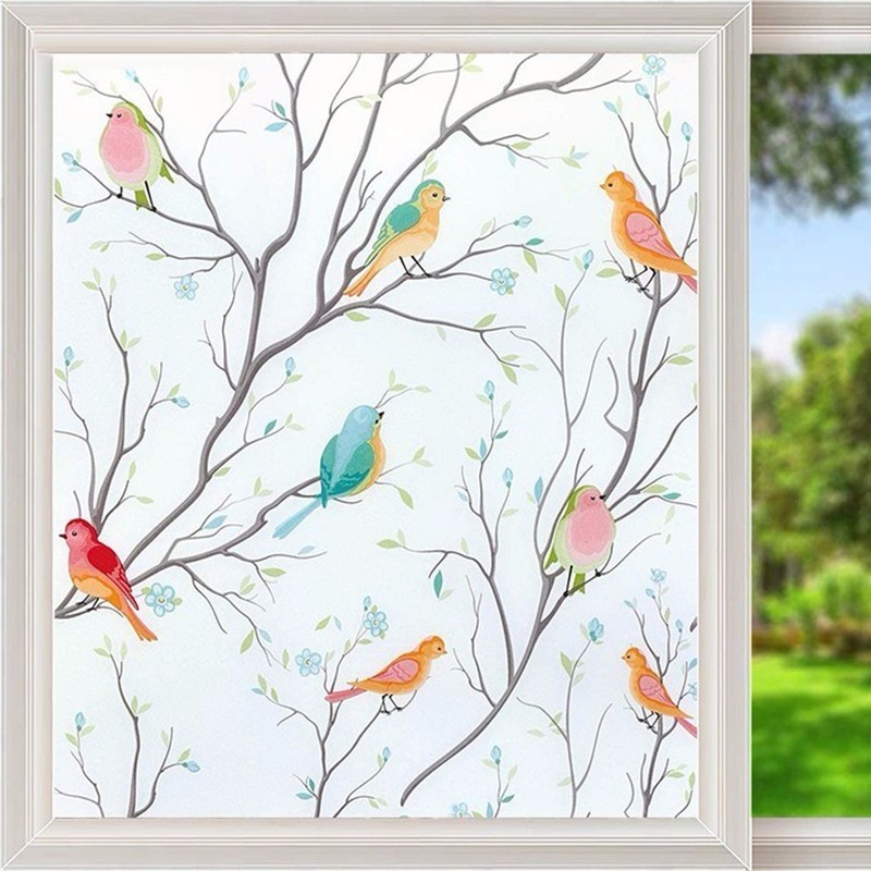 Opaque NonAdhesive Pure Frosted Bird Film Easy Installation and Removal gallery