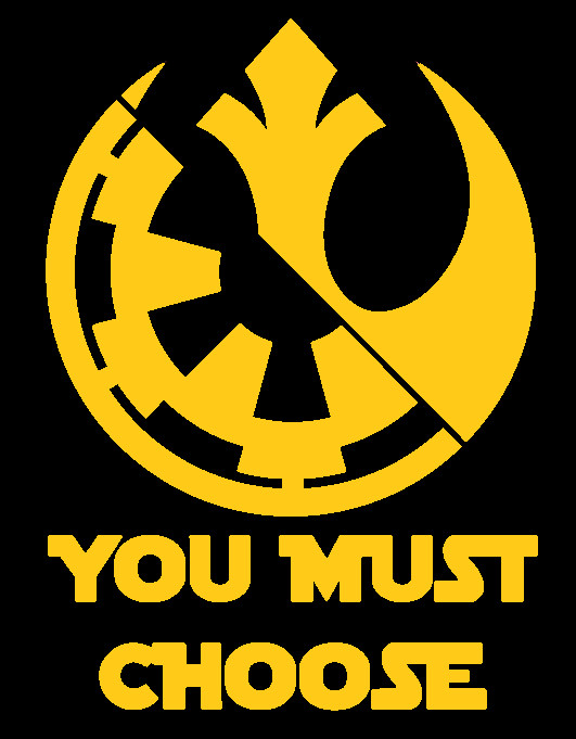 YOU MUST CHOOSE, STAR WARS, EMPIRE / REBEL, DARK /LIGHT, Decal Stickers for Cars gallery