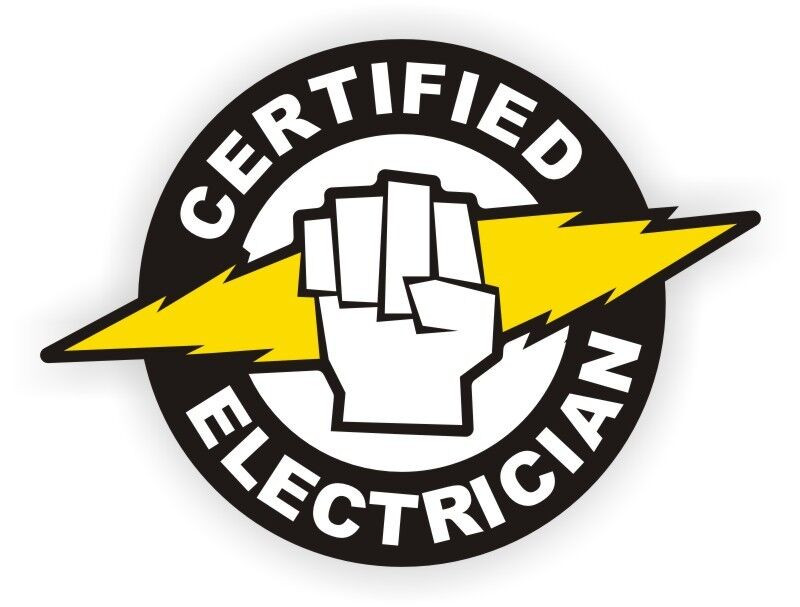 Certified Electrician Sticker Decal
