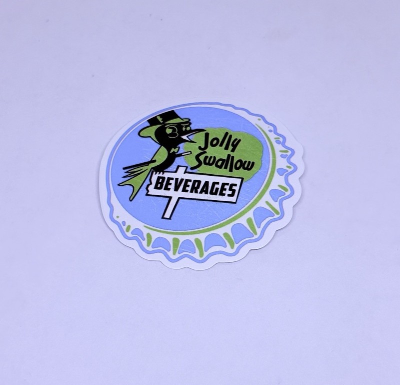 Jolly Swallow Soda Bottle Cap Sticker Decal Vinyl Cool Souvenir Journal Wall Tc6