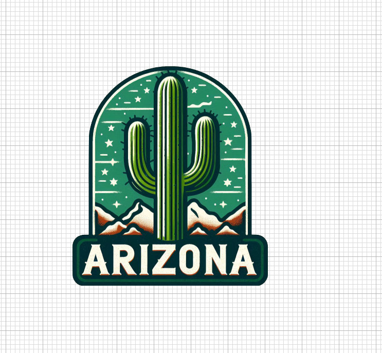 10x 6x 2x Arizona State Cactus Sticker Saguaro Green America Desert Holographic