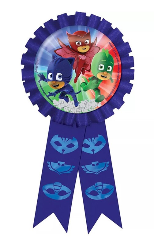 PJ Masks Birthday Party Award Ribbon, Puffy w/ Foil Confetti Inside, Silk 5.5" gallery