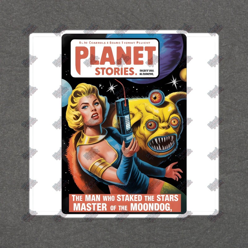 Vintage 1950s Retro Science Fiction Magazine Cover PLANET Stories #8396