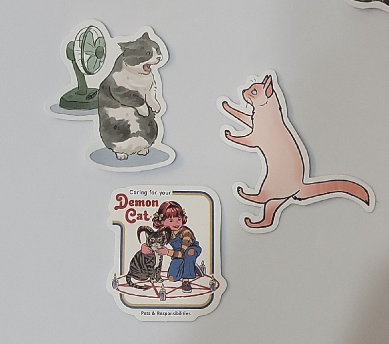 *5* Caring For DEMON CAT Humorous Cats Waterproof Decorative Vinyl Stickers gallery