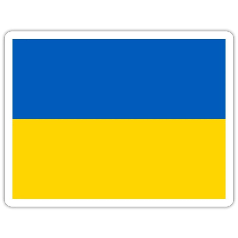 Ukrainian National Flag Banner Peace For Ukraine Sticker, max. 4 x 4″