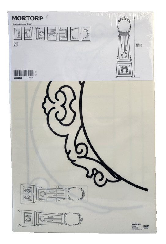 IKEA Mortorp Grandfather Clock Wall Decal Decor Anne de Graffe 76″ 002.090.28