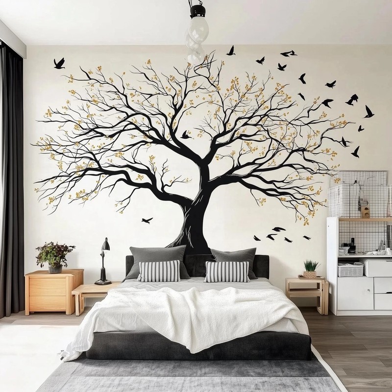 Large Tree Wall Decal | Elegant Nature Inspired Vinyl Mural