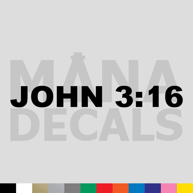 JOHN 3:16 Vinyl Die Cut Decal Sticker – Jesus Christ Christian Religious God 316