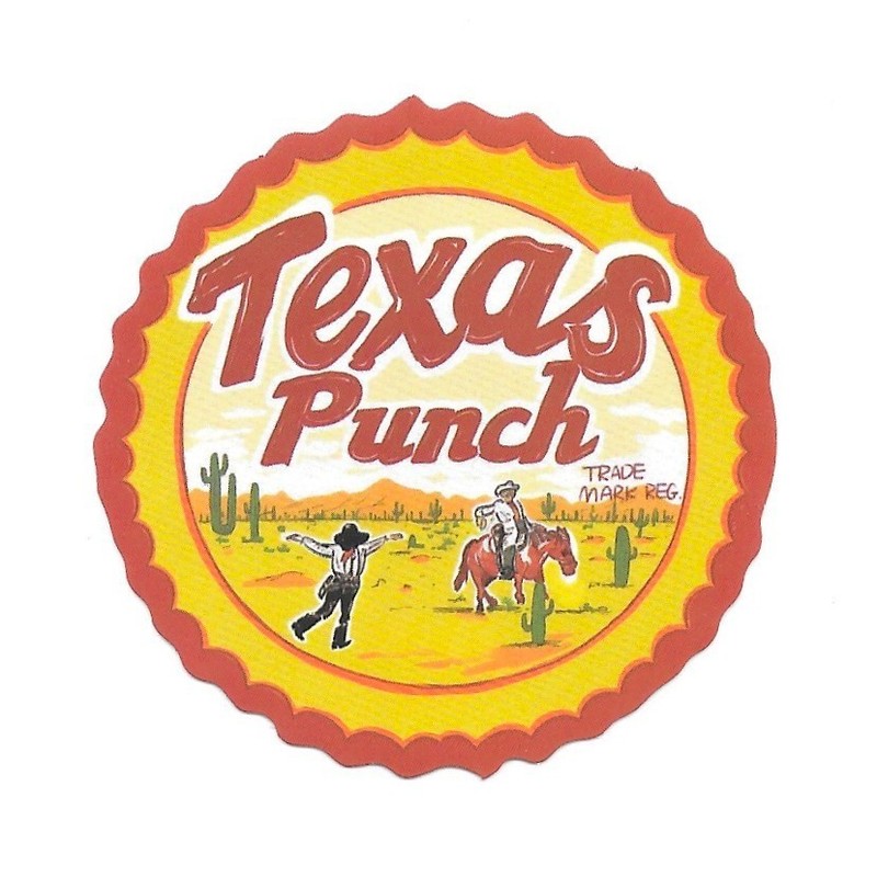 Texas Punch Vinyl Sticker Vintage Soda Advertising Retro Western Beverage Decal