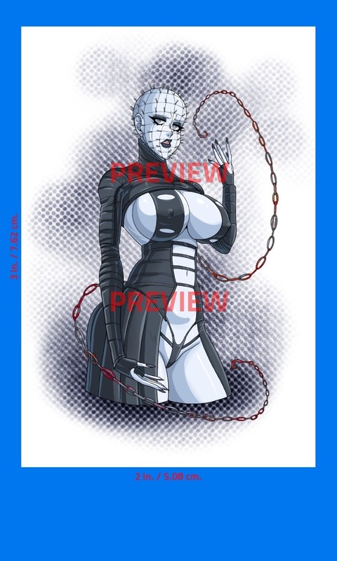 Hellraiser Sticker (SEXY WAIFU PINHEAD HORROR) 2×3 in. Adhesive Photo Print