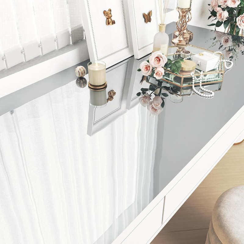 Mirror Sticker for Wall Wallpaper Peel and Stick 15.75"x78", Silver gallery