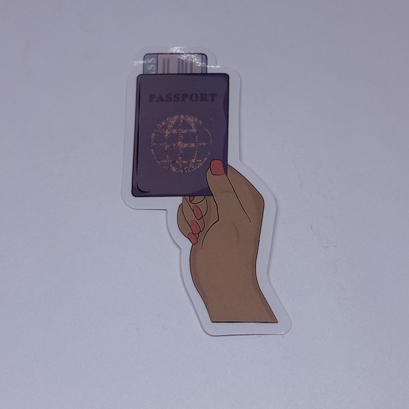 Hand Holding Passport Sticker Art Decal Vinyl Country Travel Tour Tc9