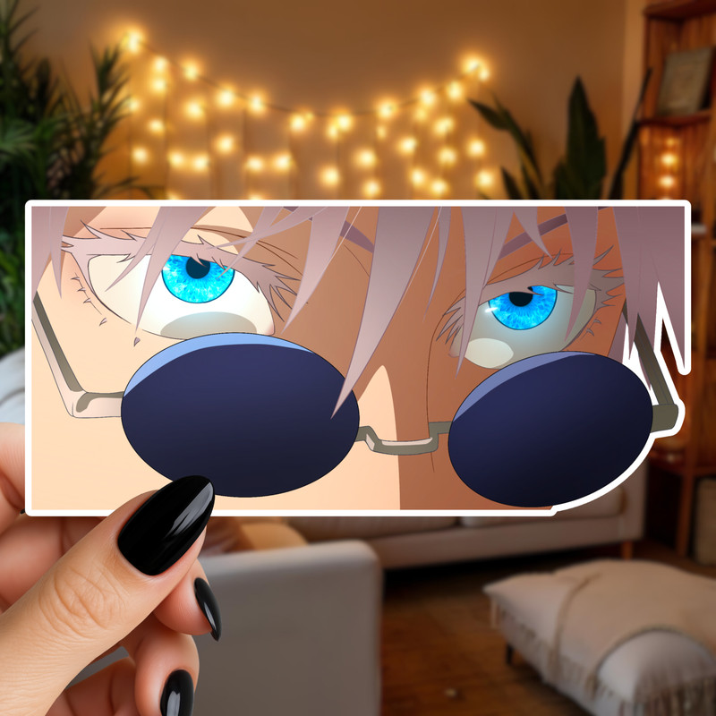 Gojo – Peeker – Anime – Sticker or Magnet – Jujutsu Kaisen – UV Protection