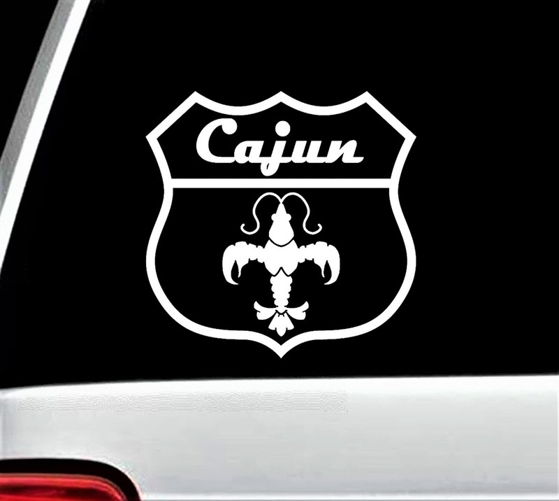 Louisiana Fleur De Lis shaped Crawfish Road Sign Decal Sticker Art C1134