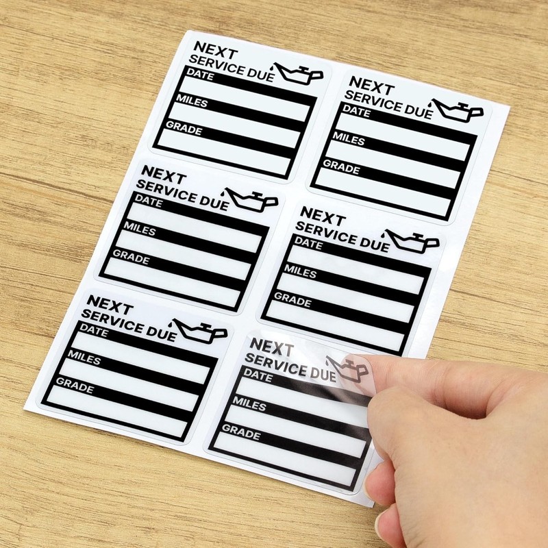 120 Oil Change Sticker Static Cling 2x2 Next Service Due Label Car Black Grey gallery