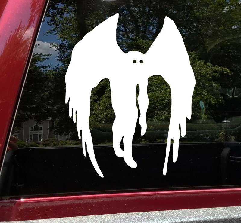 Mothman Vinyl Decal V2 | Cryptid Moth WV Folklore | Die Cut Sticker