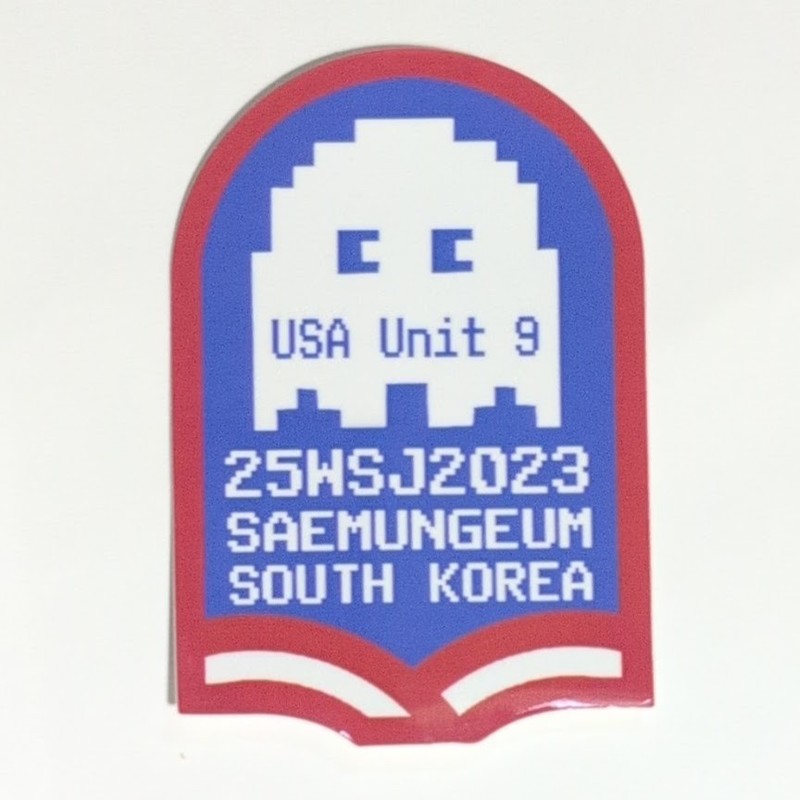2023 World Scout Jamboree USA Unit 9 Single Sticker Red White Blue with Typo