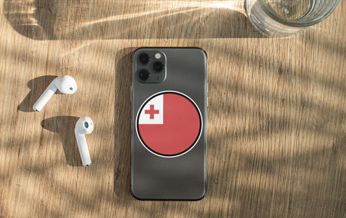 Tonga Flag Circle Sticker Decal gallery