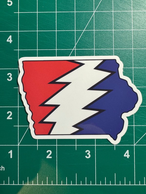 Iowa Stealie – Grateful Dead – Laminated Vinyl Sticker 2″x3″