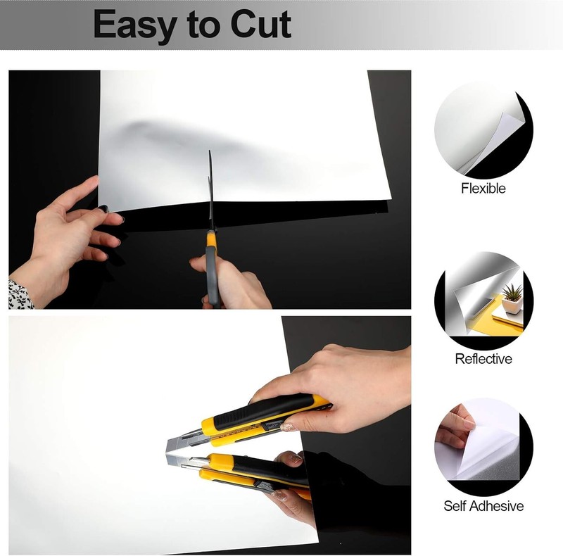 Create Stunning Reflections with 10 Non-Glass Mirror Sheets, 12 x 12 Inches Each gallery