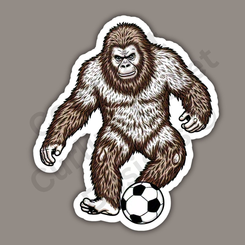 Soccer Bigfoot Football Sports Olympics Sasquatch Cryptid Funny 3″ Vinyl Sticker