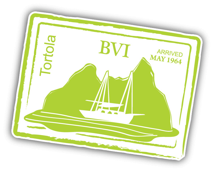 BVI Passport Stamp Retro Sailing Car Bumper Sticker Decal