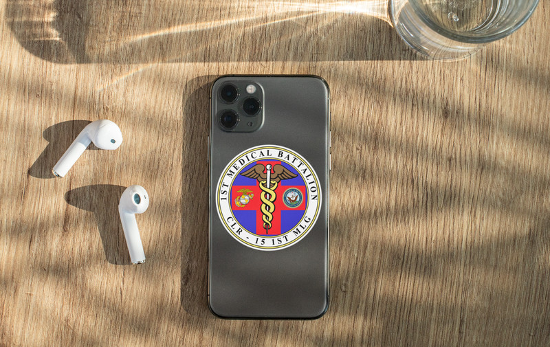 US Marine Corps Badge Sticker 1st Medical Battalion gallery