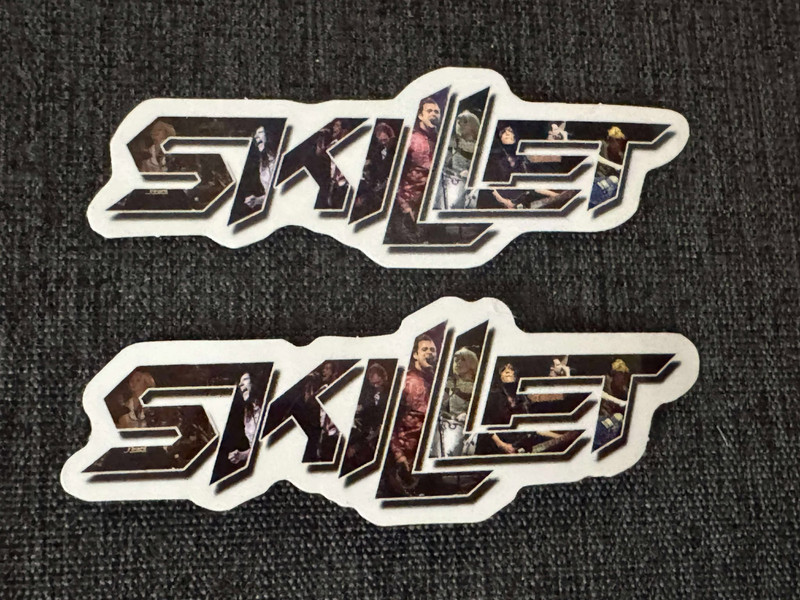 Lot (2) SKILLET 1″ x 3″ Band Logo STICKERS FAST! FREE SHIP! COOPER