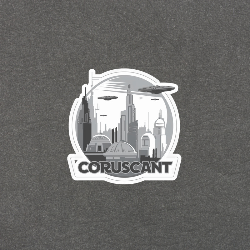 Coruscant Skyline Sticker – Star Wars Inspired Sci-Fi City Silhouette Decal #489