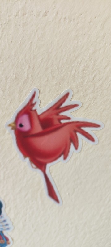 bird sticker red color x2