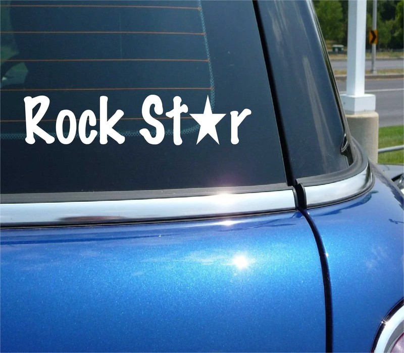 ROCK STAR DECAL STICKER FUNNY BAND MUSIC MUSICIAN GUITAR FAMOUS CAR TRUCK