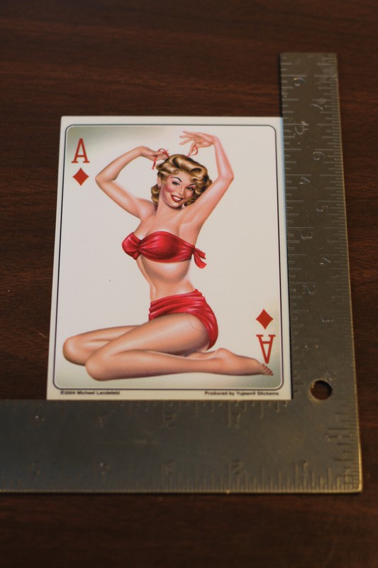 NEW MICHAEL LANDEFELD ACE OF DIAMONDS PINUP STICKER