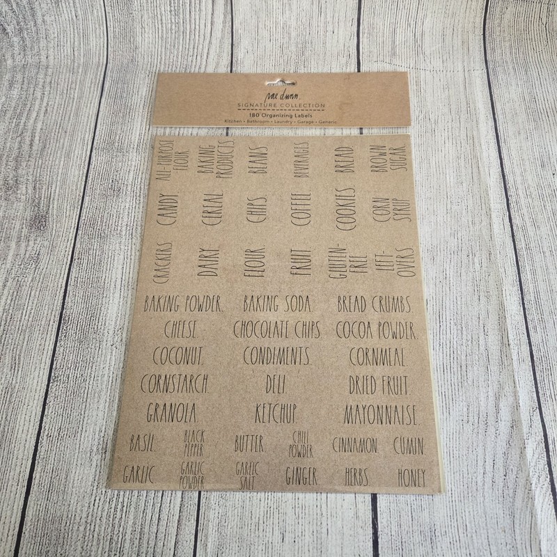 Rae Dunn Signature Collection 180 Organizing Labels Kitchen Bathroom New