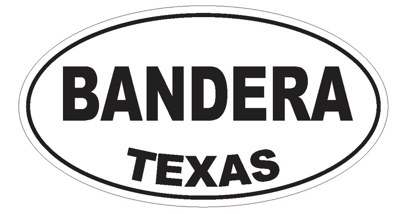 Bandera Texas Oval Bumper Sticker or Helmet Sticker D3204 Euro Oval