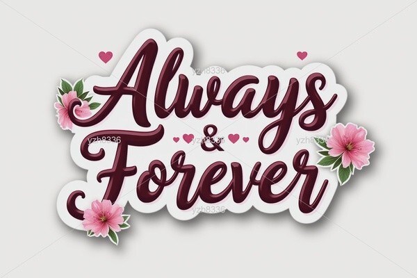 Always & Forever Sticker – Romantic Floral Design Perfect for Gifts – Zink Print