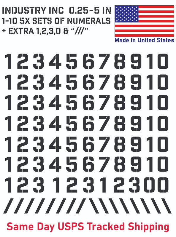 5X 0-10 Industry Inc Vin Decal Sticker Numbers - for Mailbox, Address, Shop