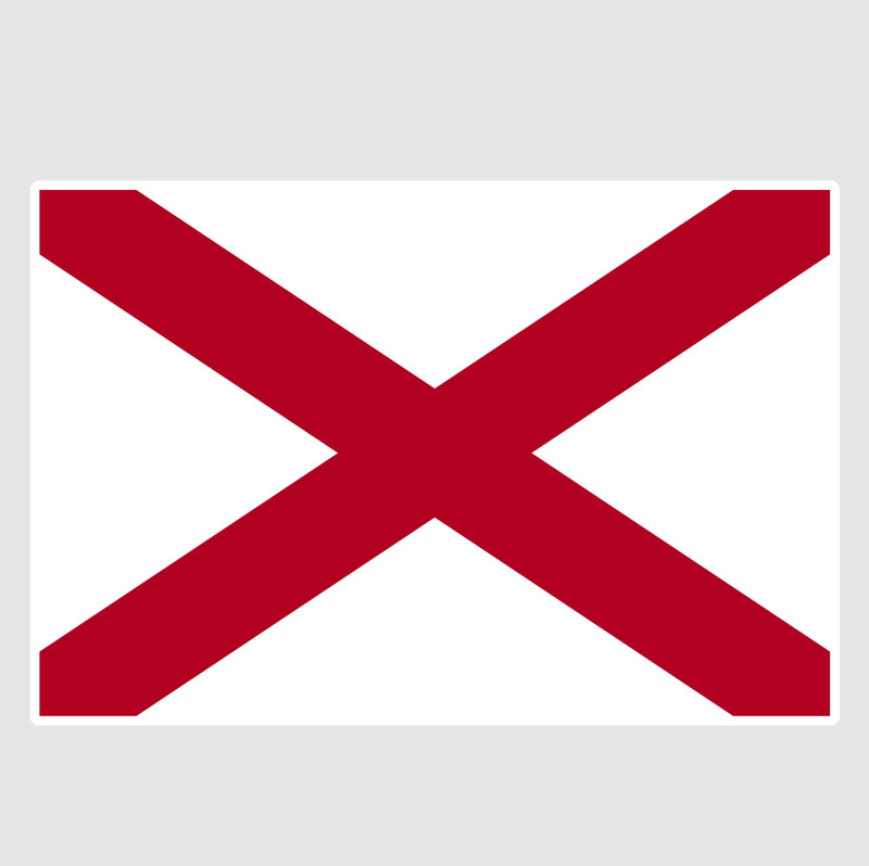 Weather Resistant Vinyl Sticker/Decal – AL State of Alabama State Crest Flag 01