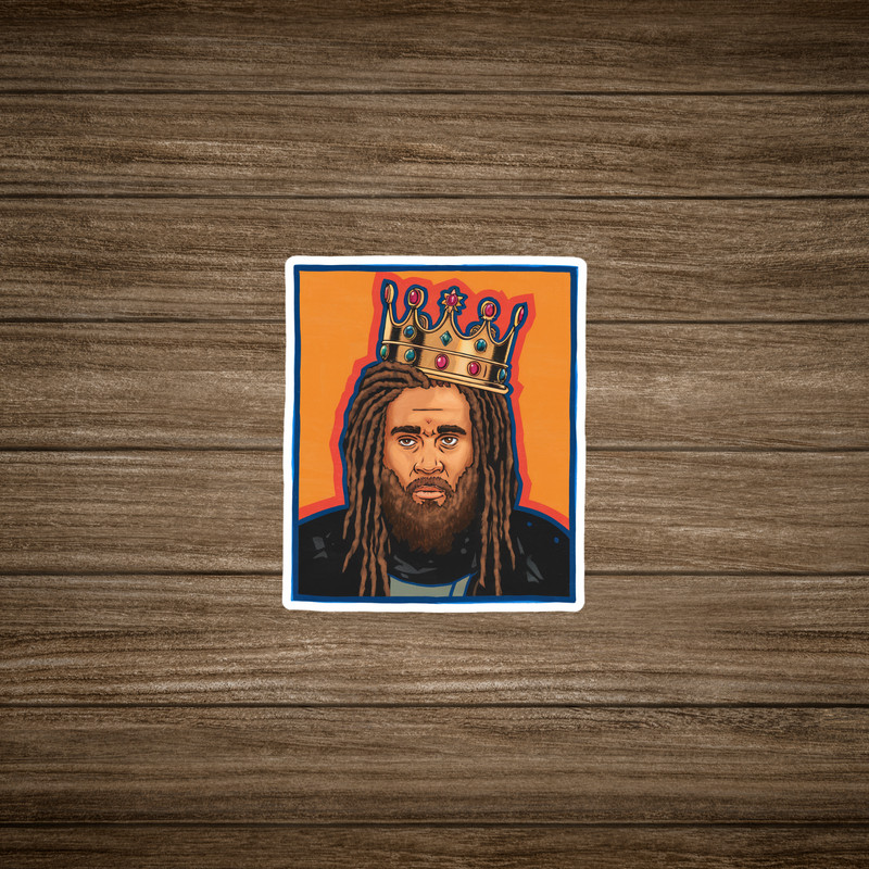 J Cole Hip Hop King Crown Art Decal – Rapper Portrait Sticker #2064