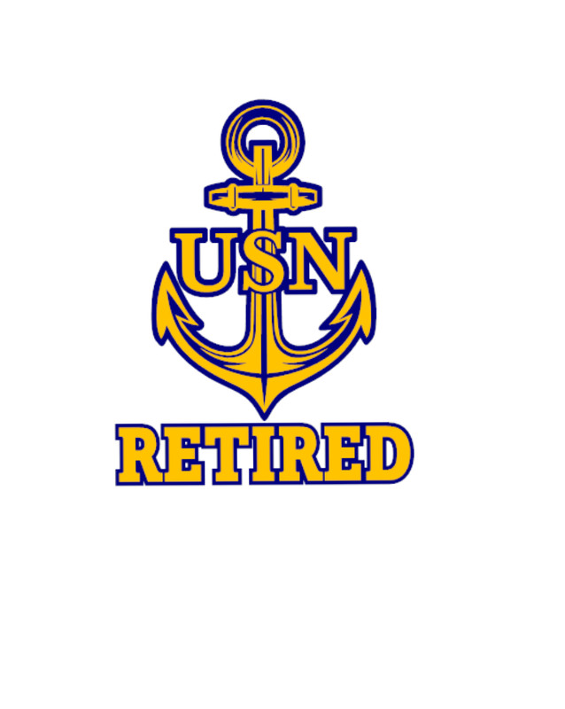 U.S. NAVY RETIRED with ANCHOR Vinyl Window Decal/Sticker NAVY
