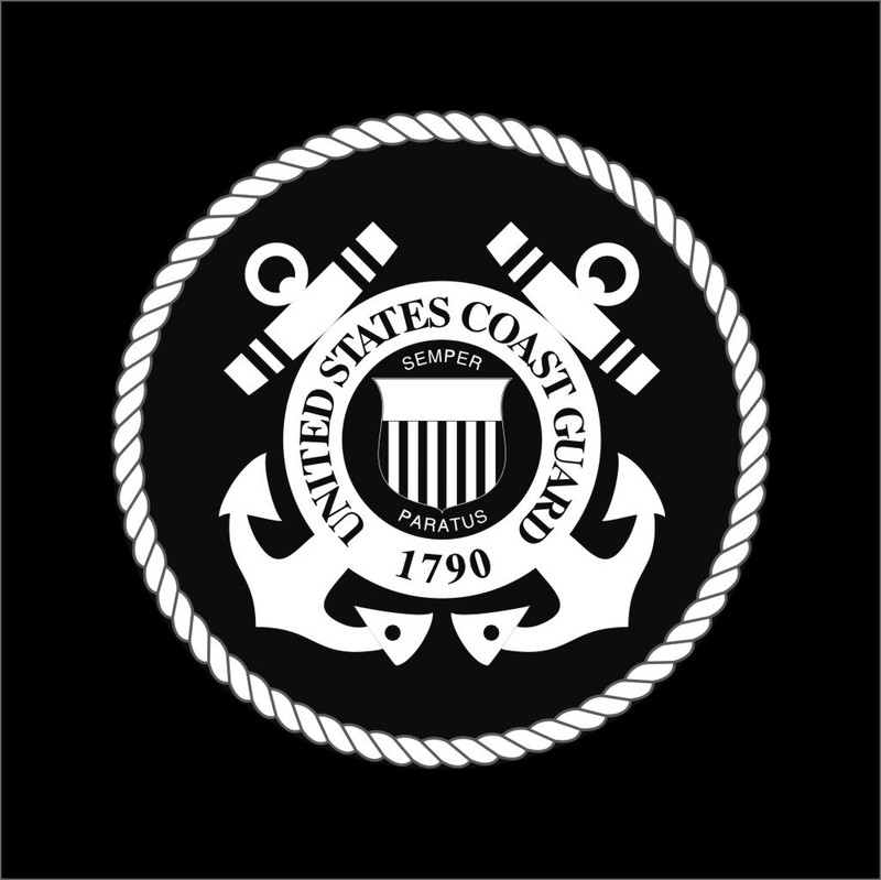 US Coast Guard Seal Military 1 Color Window Wall Vinyl Decal Sticker